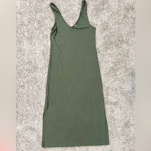 Small Olive Modal Wishlist Midi Dress - Picture 1 of 4